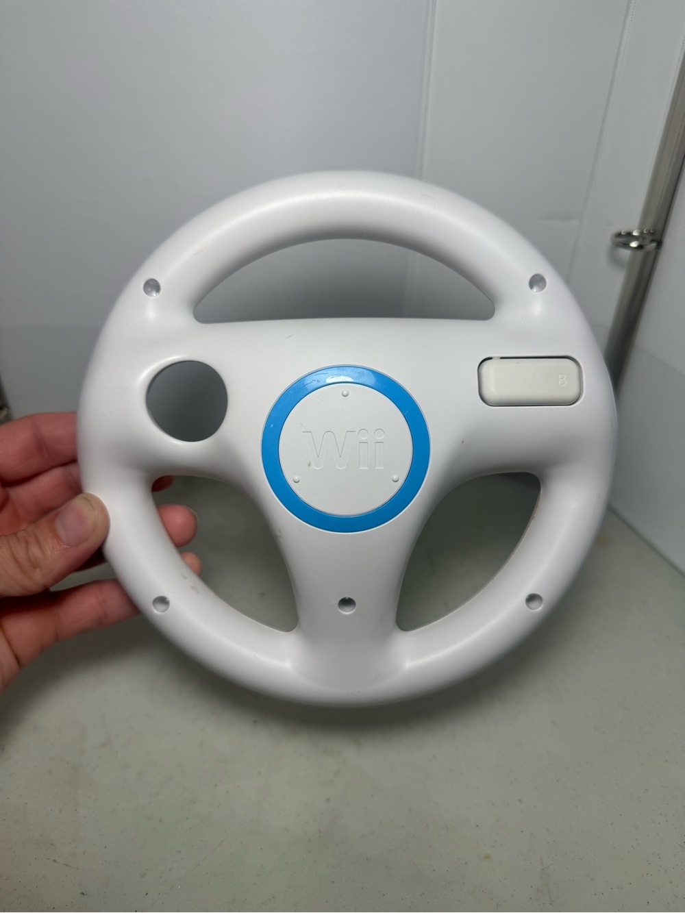 Wii Nintendo White Racing Wheel Mario Kart